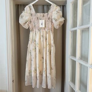 Paisley Smocked Midi Dress in Multi Floral